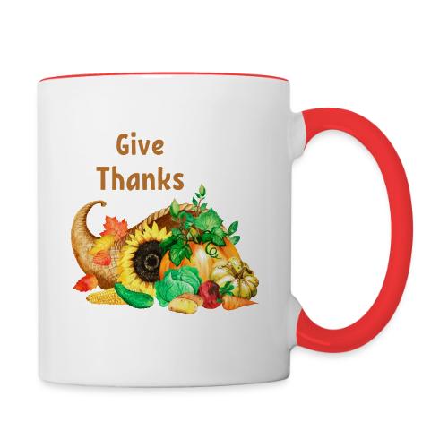 Give thanks - Contrast Coffee Mug