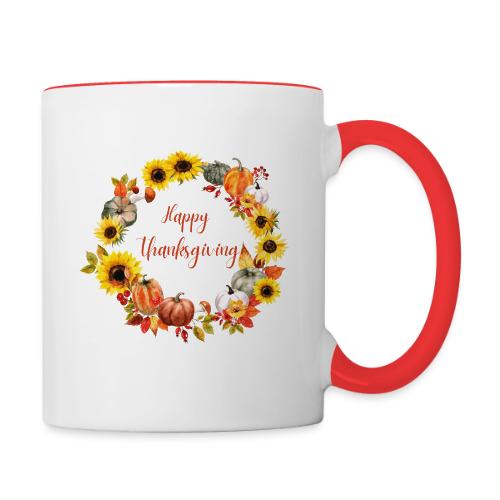 Happy thanksgiving - Contrast Coffee Mug