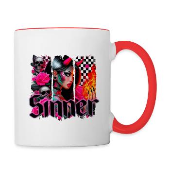 Sinner - Contrast Coffee Mug - white/red - Right