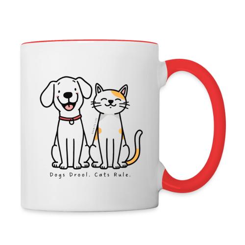 Dogs Drool Cats Rule Funny Pet Design - Contrast Coffee Mug