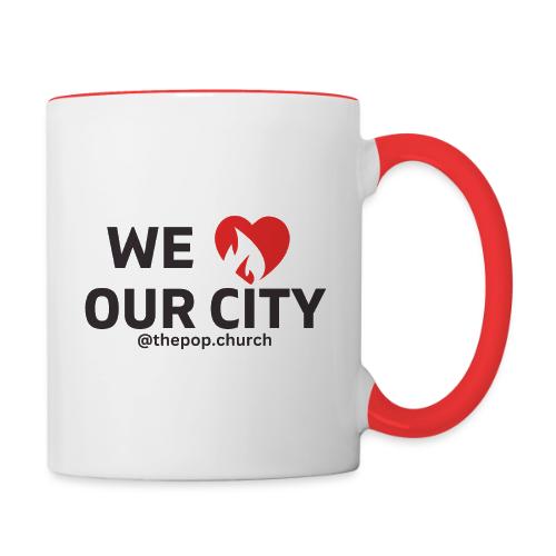 We love our city . black logo - Contrast Coffee Mug