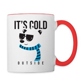 it's cold - Contrast Coffee Mug - white/red - Right