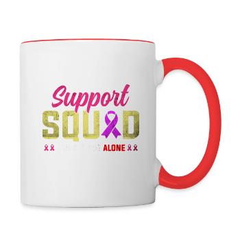 Vintage Women Breast Cancer Supporter - Contrast Coffee Mug - white/red - Right