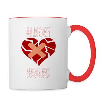 Almost Healed - Broken Heart - Contrast Coffee Mug - white/red - Right