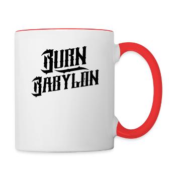 Burn Babylon Typography Reggae - Contrast Coffee Mug - white/red - Right