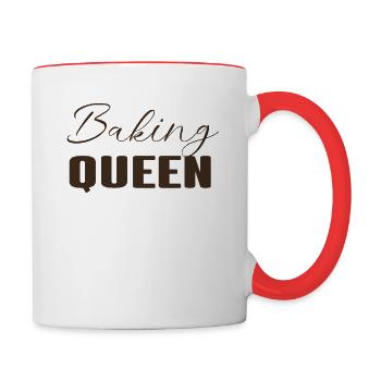 Baking queen - baking lover - Contrast Coffee Mug - white/red - Right
