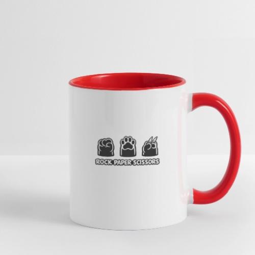 Playful Dog Paw Rock Paper Scissors - Contrast Coffee Mug