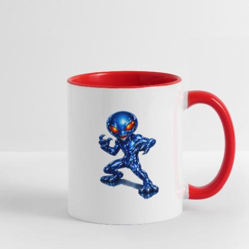 Angry Blue Alien - Contrast Coffee Mug