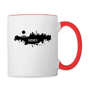 Sydney Skyline Silhouette - Contrast Coffee Mug - white/red - Right