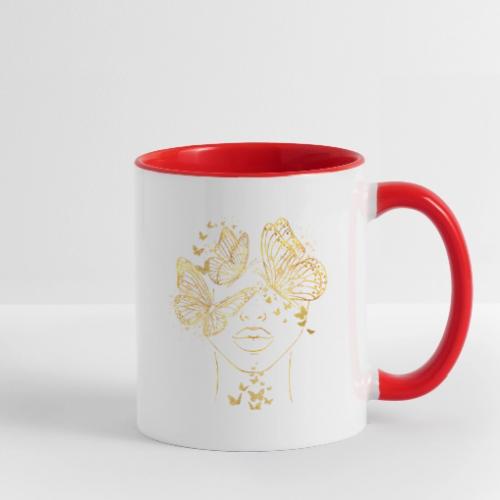 Queen Of Butterflies - Goddess Design - Contrast Coffee Mug