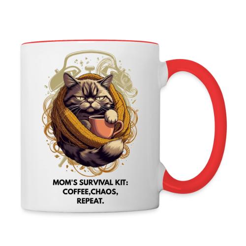 Powered by Sarcasm Cat Tee - Contrast Coffee Mug