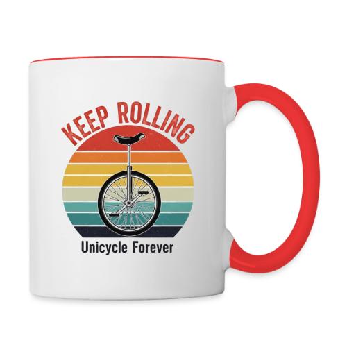 Keep Rolling Unicycle Forever - Contrast Coffee Mug