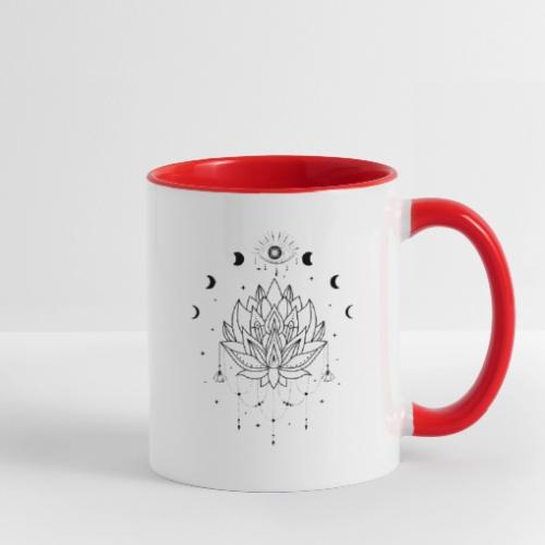 Third Eye Black Lotus Flower - Moon Cycle Design - Contrast Coffee Mug