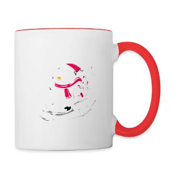 Merry Penguinmas| Funny Christmas - Contrast Coffee Mug - white/red - Right