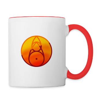 Fire Glyph owl house - Contrast Coffee Mug - white/red - Right