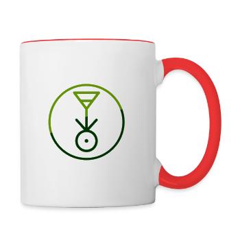 Plant glyph owl house - Contrast Coffee Mug - white/red - Right