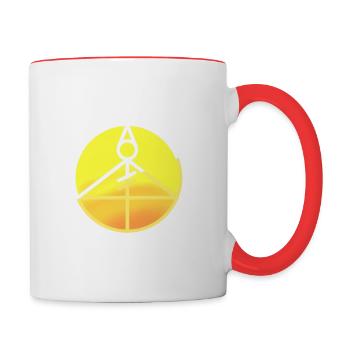 Light Glyph owl house - Contrast Coffee Mug - white/red - Right