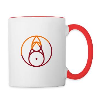 Fire Glyph owl house - Contrast Coffee Mug - white/red - Right