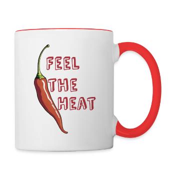 Feel the heat pepper - Contrast Coffee Mug - white/red - Right