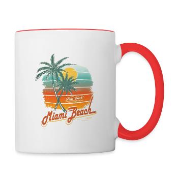 Miami Beach - Contrast Coffee Mug - white/red - Right