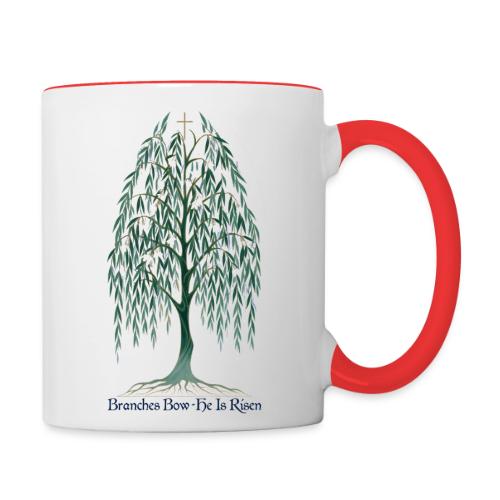 Easter Branches Bow Willow T Shirt, Easter Gift - Contrast Coffee Mug