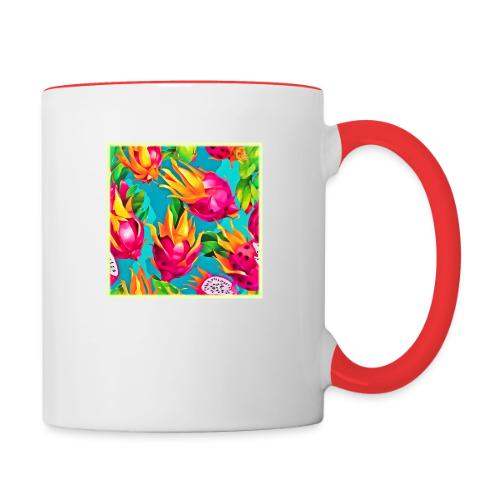 Vibrant Dragoon Fruit Pattern - Contrast Coffee Mug