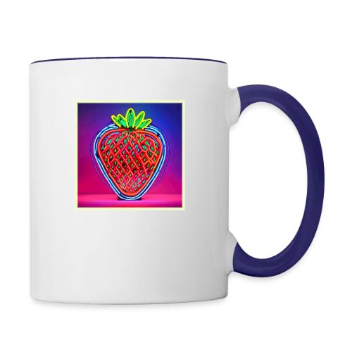 Vibrant Strawberry Neon Sign - Contrast Coffee Mug
