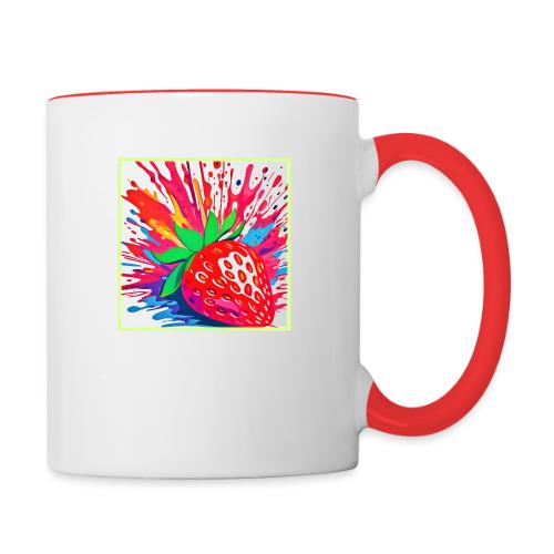 Splatter Strawberry Splash - Contrast Coffee Mug