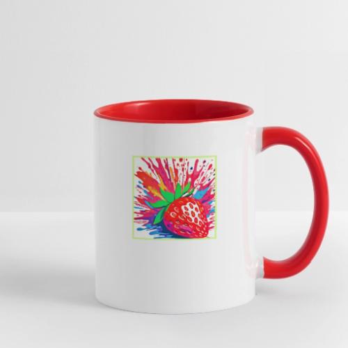Splatter Strawberry Splash - Contrast Coffee Mug