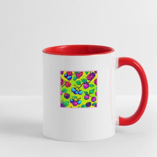 Bright Berry Fruit Pattern - Contrast Coffee Mug