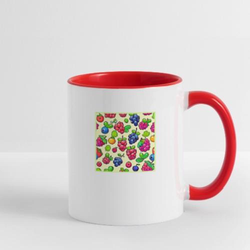 Berry Fruit Pattern Design - Contrast Coffee Mug