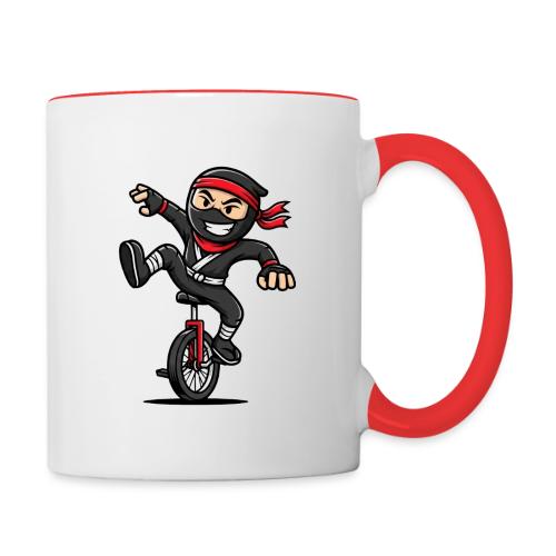 Ninja Unicyclist - Contrast Coffee Mug