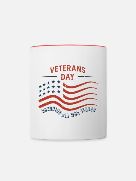 Veterans Day - Contrast Coffee Mug - white/red