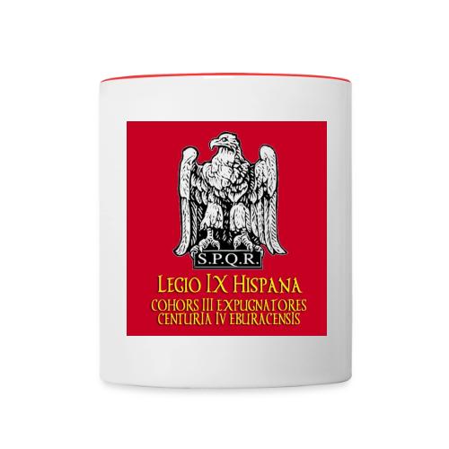 LEGIO IX LOGO VII red bg mug jpg - Contrast Coffee Mug
