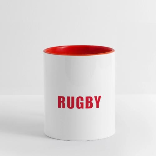 Bold Rugby Action Silhouette - Contrast Coffee Mug