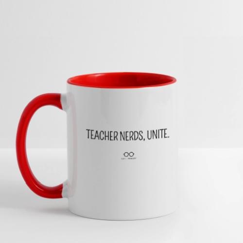 Teacher Nerds, Unite. (black text) - Contrast Coffee Mug