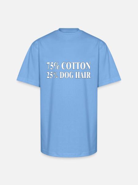 Dog Hair Cotton Blend Tee - Unisex Oversized Heavyweight T-Shirt - sky blue