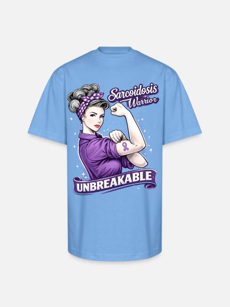 Sarcoidosis Warrior Unbreakable - Unisex Oversized Heavyweight T-Shirt - sky blue