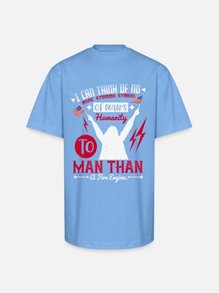 Fire Engine Power: Manhood Pride - Unisex Oversized Heavyweight T-Shirt - sky blue