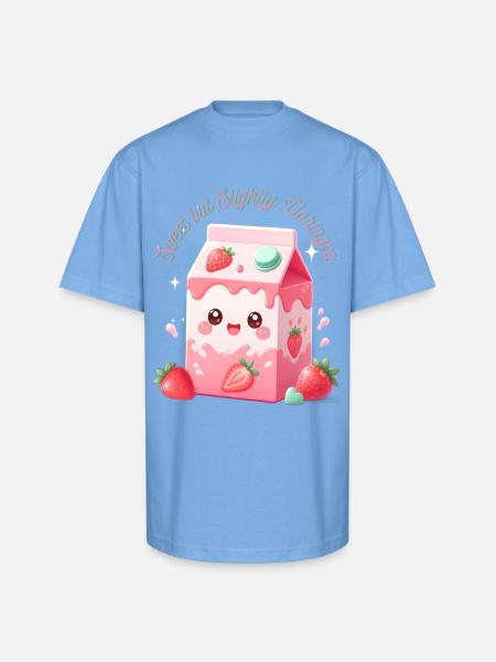 Sweet but Slightly Unhinged Milkbox - Unisex Oversized Heavyweight T-Shirt - sky blue