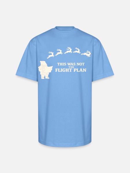 Santa’s Christmas Flight Plan - Unisex Oversized Heavyweight T-Shirt - sky blue
