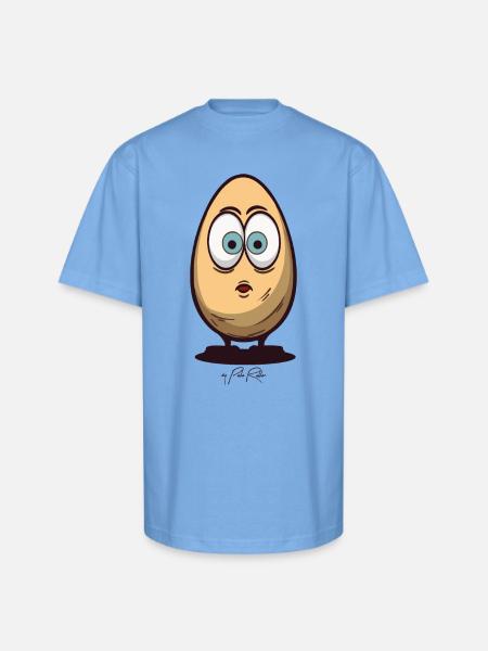 Surprised Egg - Unisex Oversized Heavyweight T-Shirt - sky blue