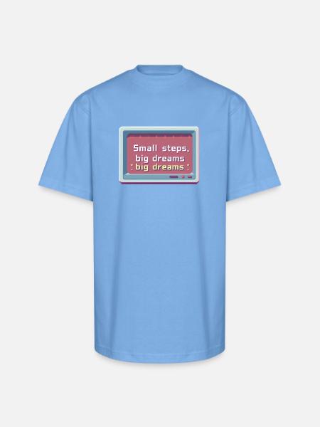 Small Steps Big Dreams Pixel - Unisex Oversized Heavyweight T-Shirt - sky blue