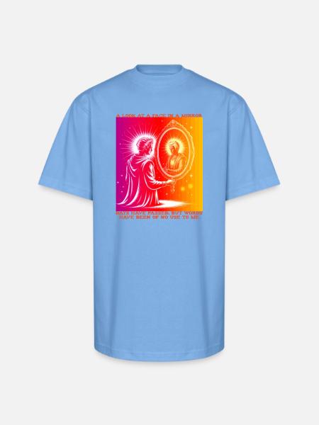 Radiant Self Mirror - Unisex Oversized Heavyweight T-Shirt - sky blue