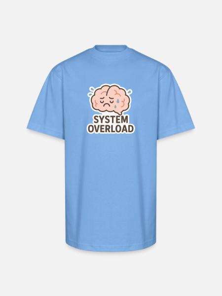System Overload Brain Illustration - Unisex Oversized Heavyweight T-Shirt - sky blue