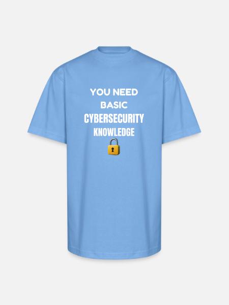 Basic Cybersecurity Knowledge Tee - Unisex Oversized Heavyweight T-Shirt - sky blue
