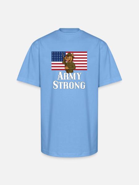 Patriotic Mule Soldier - Unisex Oversized Heavyweight T-Shirt - sky blue