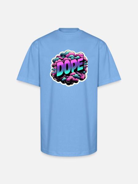 Dope Graffiti Cloud Burst - Unisex Oversized Heavyweight T-Shirt - sky blue
