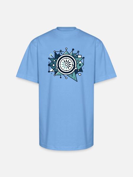 Circuit Starburst Emblem - Unisex Oversized Heavyweight T-Shirt - sky blue