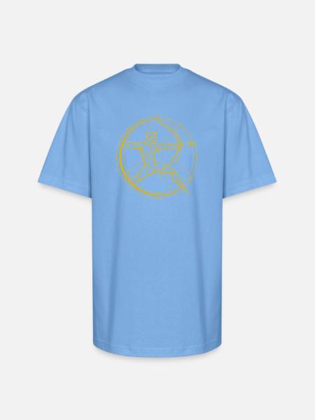 Geometric Vitruvian Circle - Unisex Oversized Heavyweight T-Shirt - sky blue